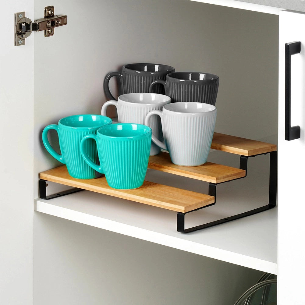 Étagère de cuisine en bois à 3 niveaux 32 x 23,5 x 9,6 cm