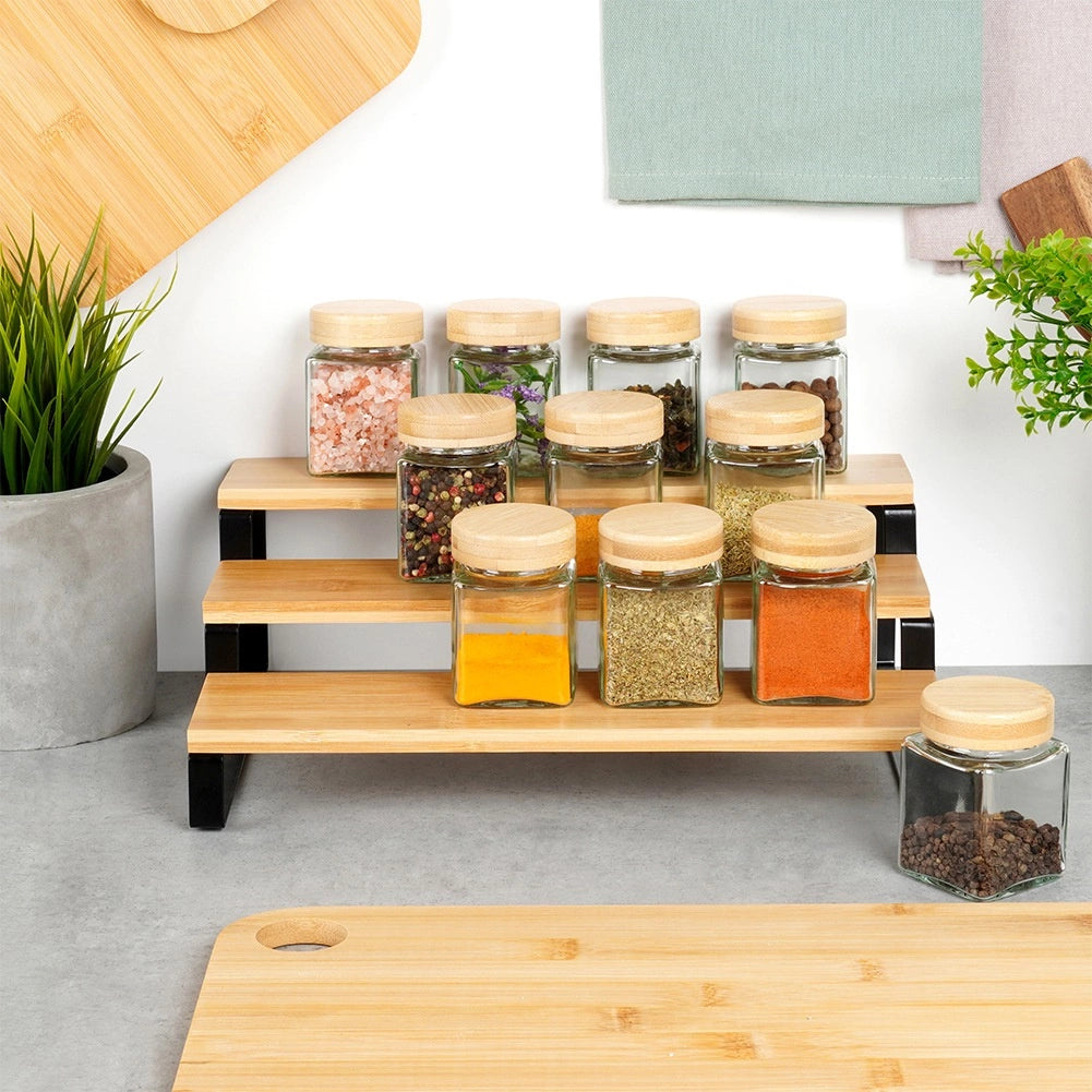 Étagère de cuisine en bois à 3 niveaux 32 x 23,5 x 9,6 cm