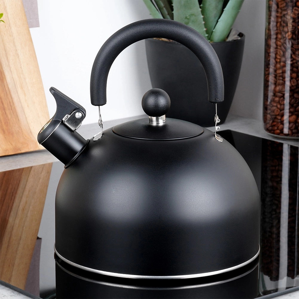 Bouilloire sifflante en acier noir 3 litres
