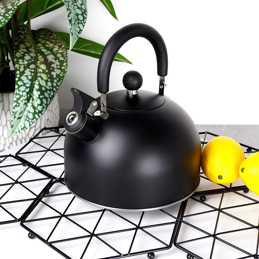 Bouilloire sifflante en acier noir 3 litres