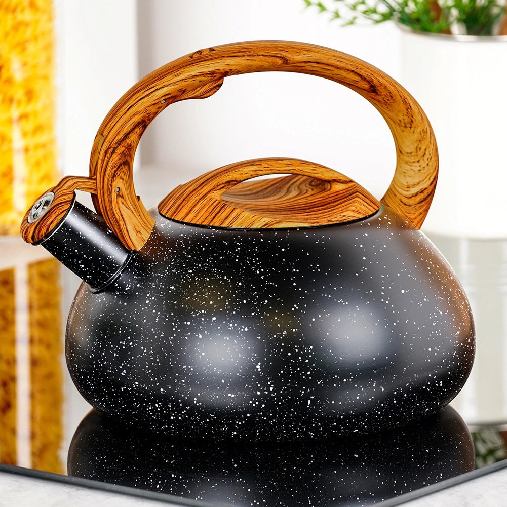 Bouilloire sifflante en acier noir  3 litres