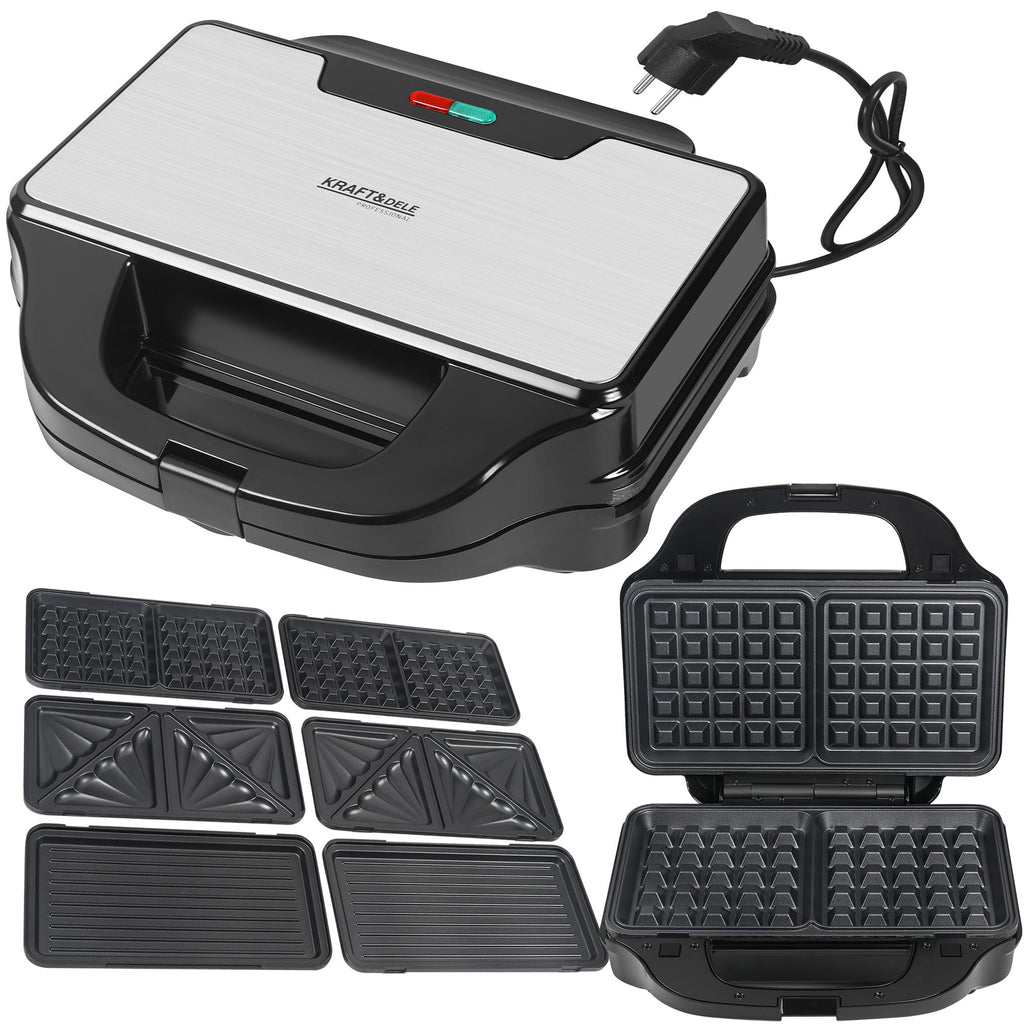 Appareil à sandwichs croque monsieur gaufrier 1500W