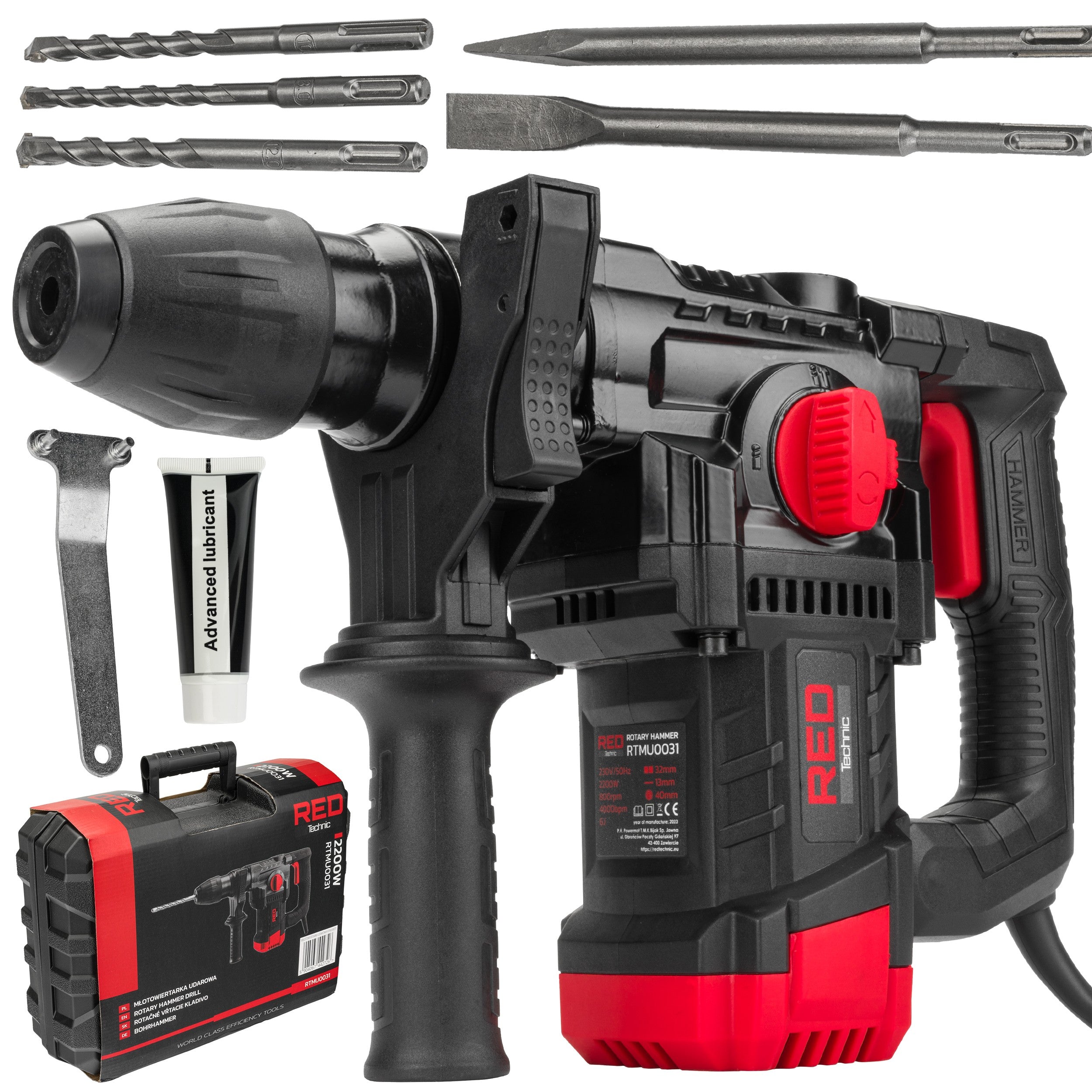 Ensemble marteau piqueur perforateur SDS 2200W + Foret