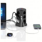 Multiprise sur pied avec protection foudre 12 prises + 5 ports USB