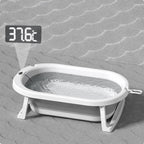 Baignoire bébé pliable avec thermomètre LCD et oreiller