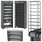 Meuble armoire à chaussures pliable en tissu 160 x 60 x 30 cm