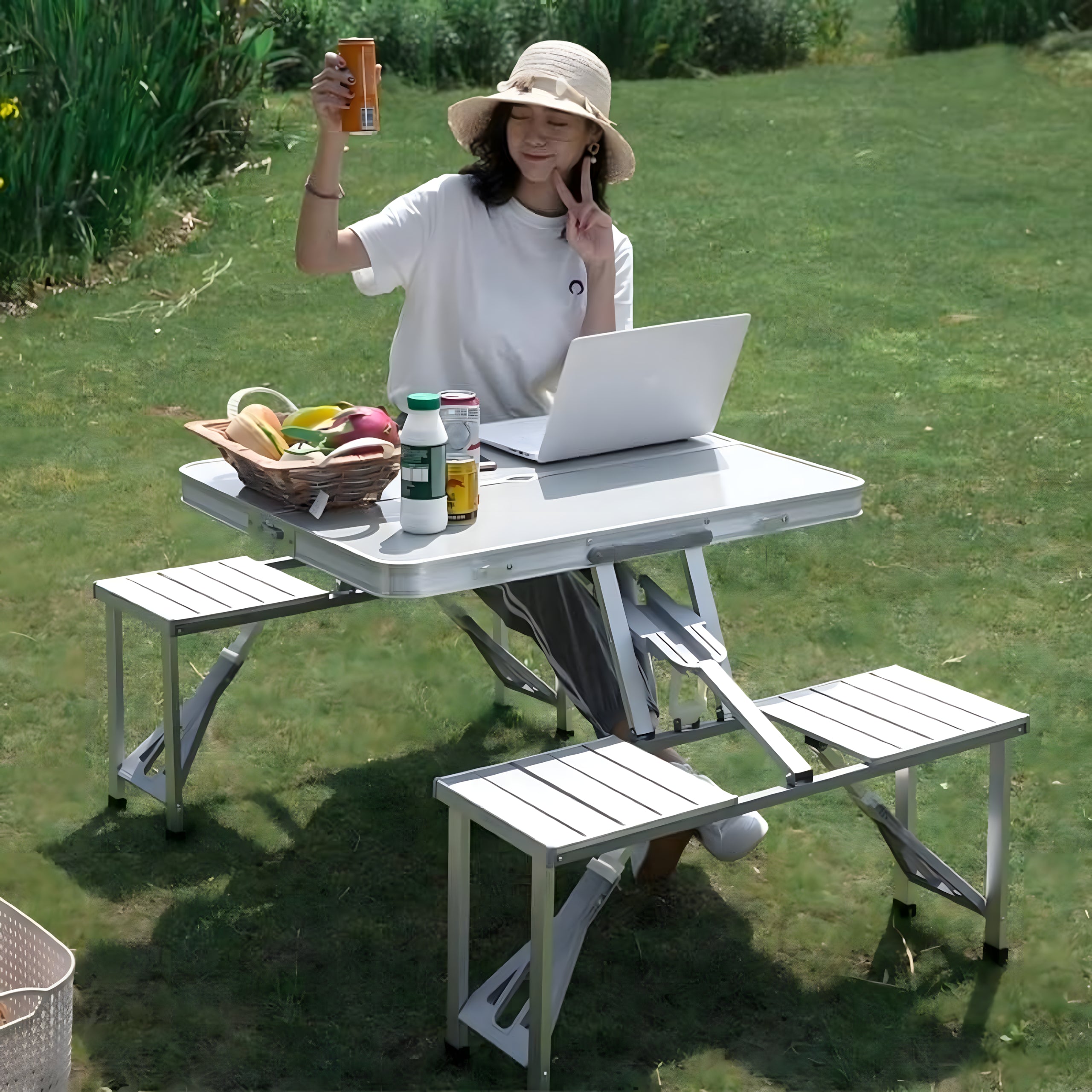 Table Valise Pique-Nique Camping banc  85x67 cm