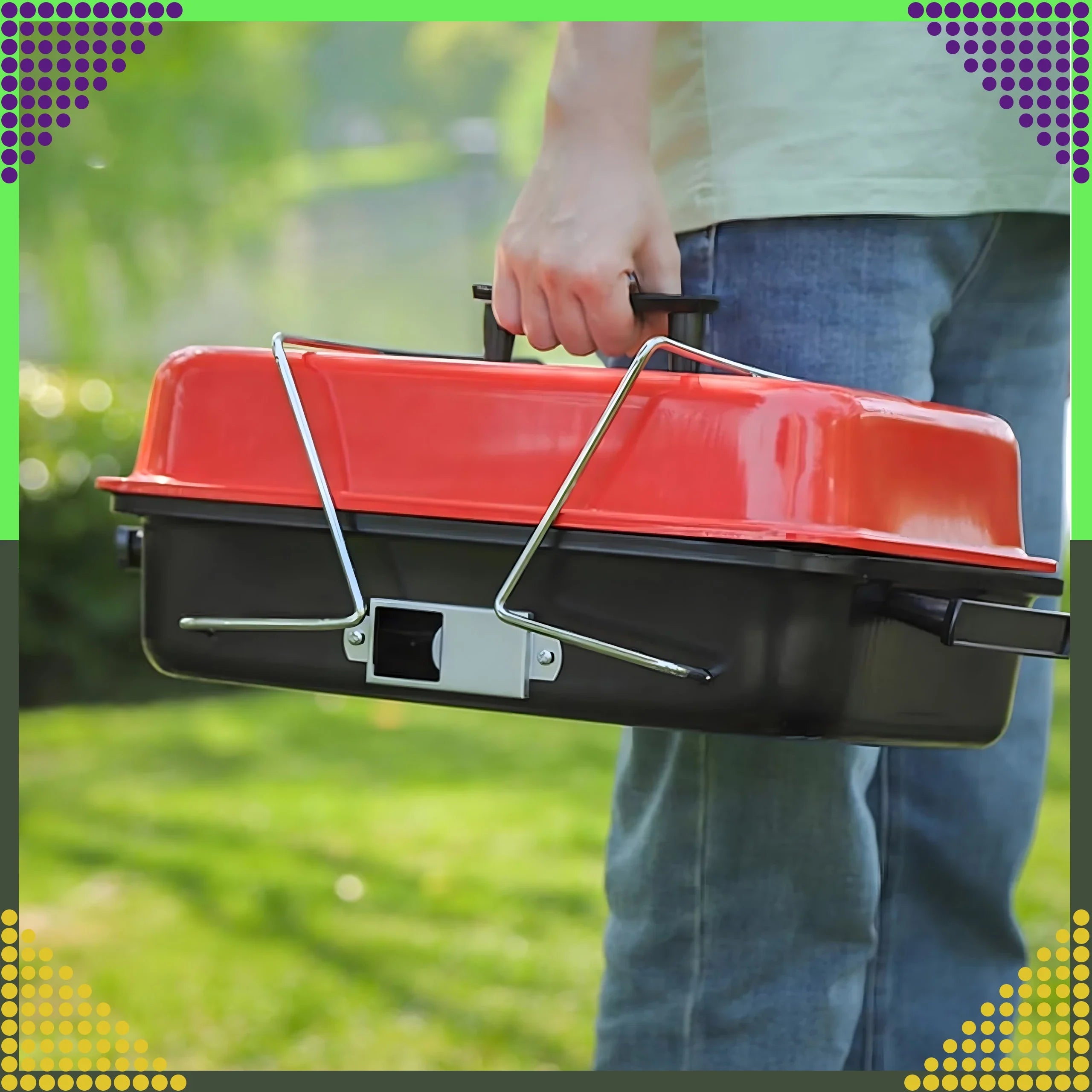 Barbecue charbon pliable camping  43 x 28 x 26 cm
