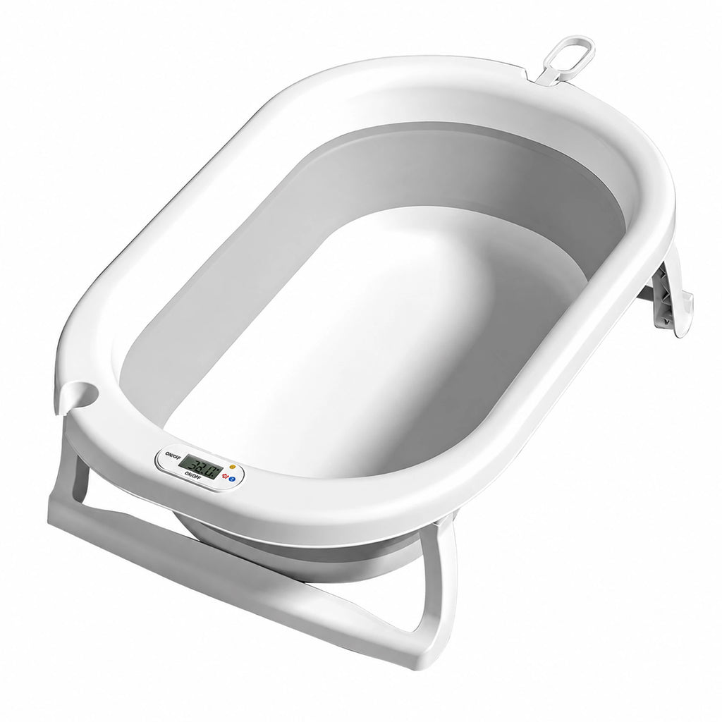 Baignoire bébé pliable avec thermomètre LCD et oreiller