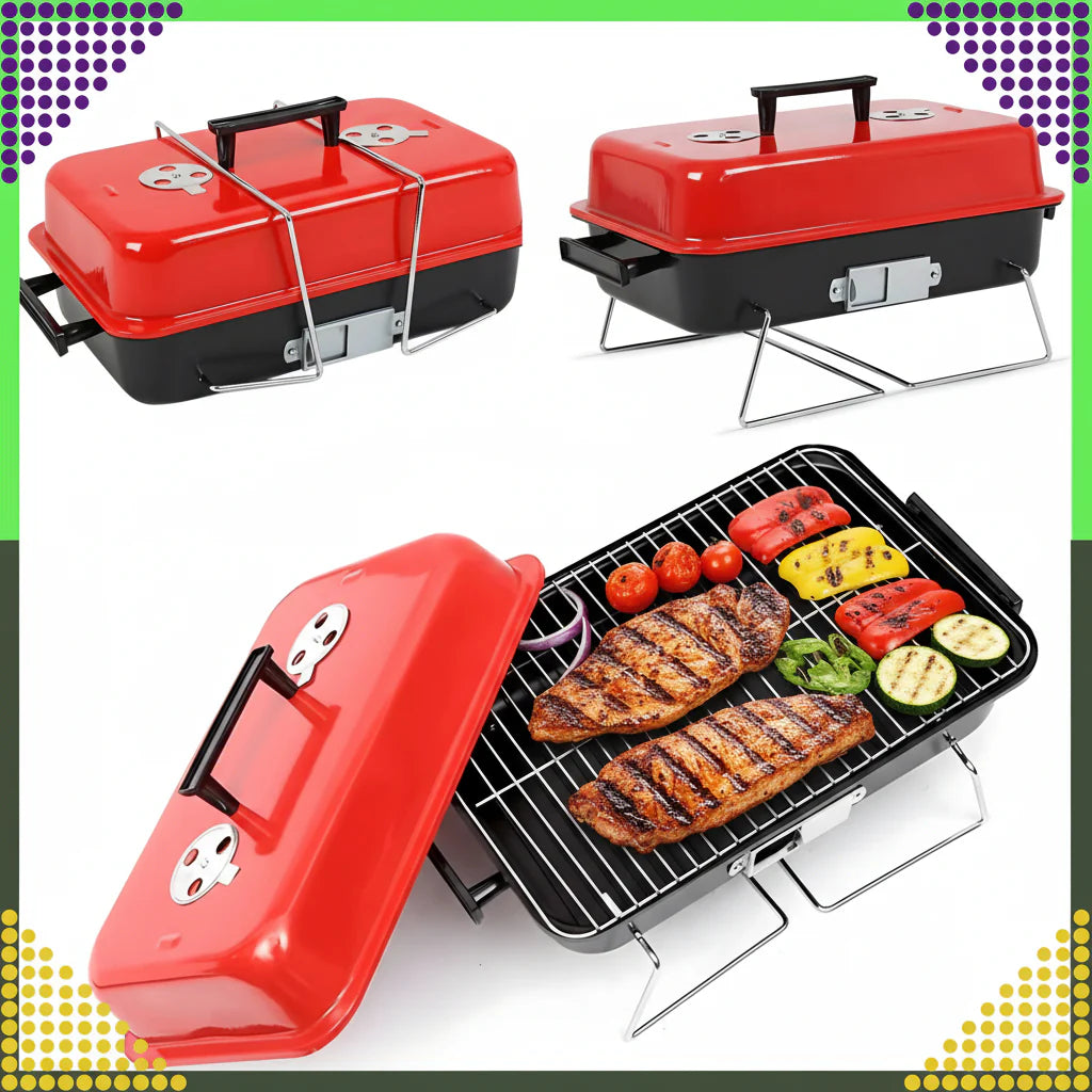 Barbecue charbon pliable camping  43 x 28 x 26 cm