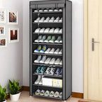 Meuble armoire à chaussures pliable en tissu 160 x 60 x 30 cm