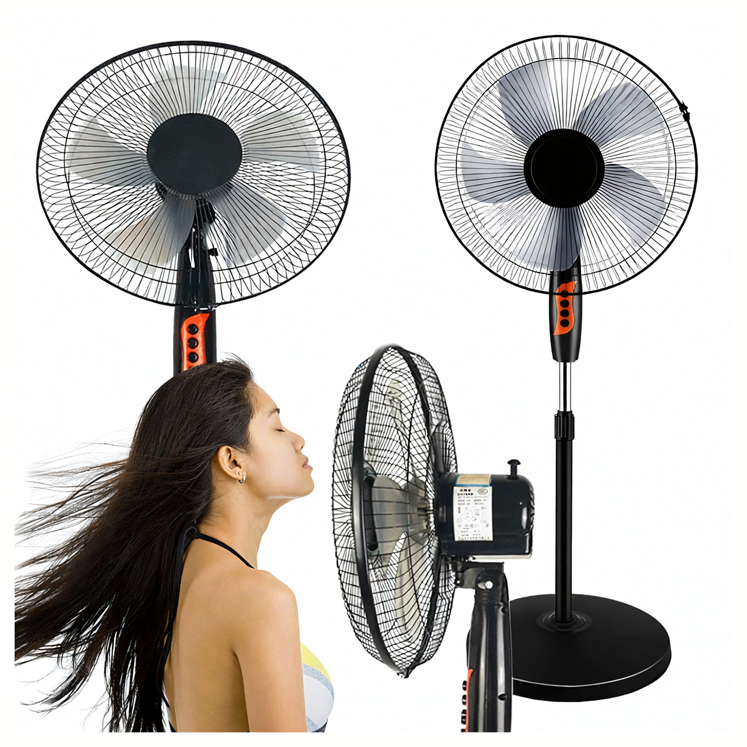 Ventilateur sur pied 5 pales silencieux  45 cm