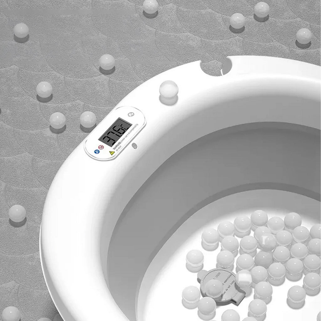 Baignoire bébé pliable avec thermomètre LCD et oreiller