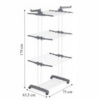 Etendoir Séchoir à linge pliable XXL 4 Niveaux  supporte jusqu'à 50 kg 170 cm