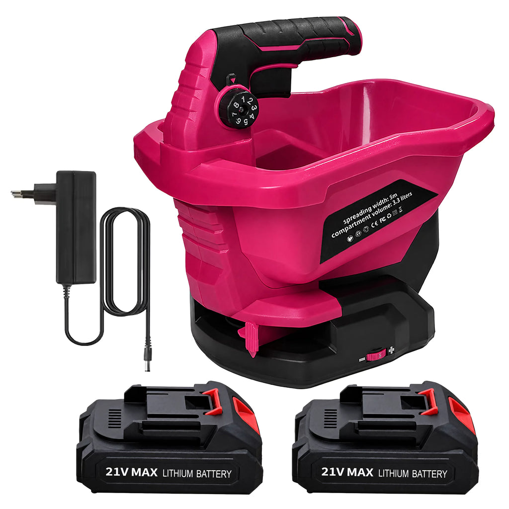 Semoir électrique  sur batterie 21 V, épandeur d'engrais 3,3 L