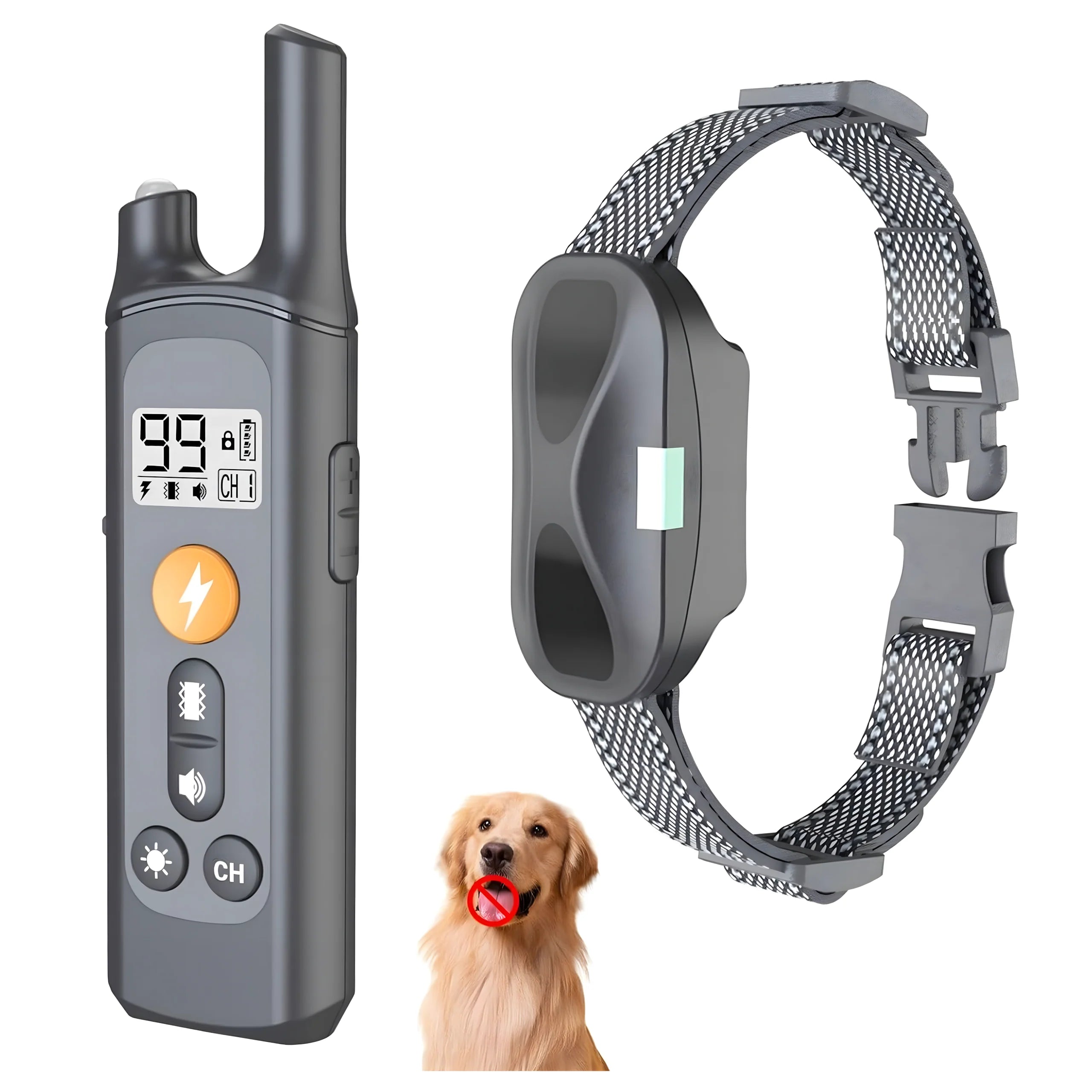 Collier de dressage pour chien étanche 4 modes 800M rechargeable