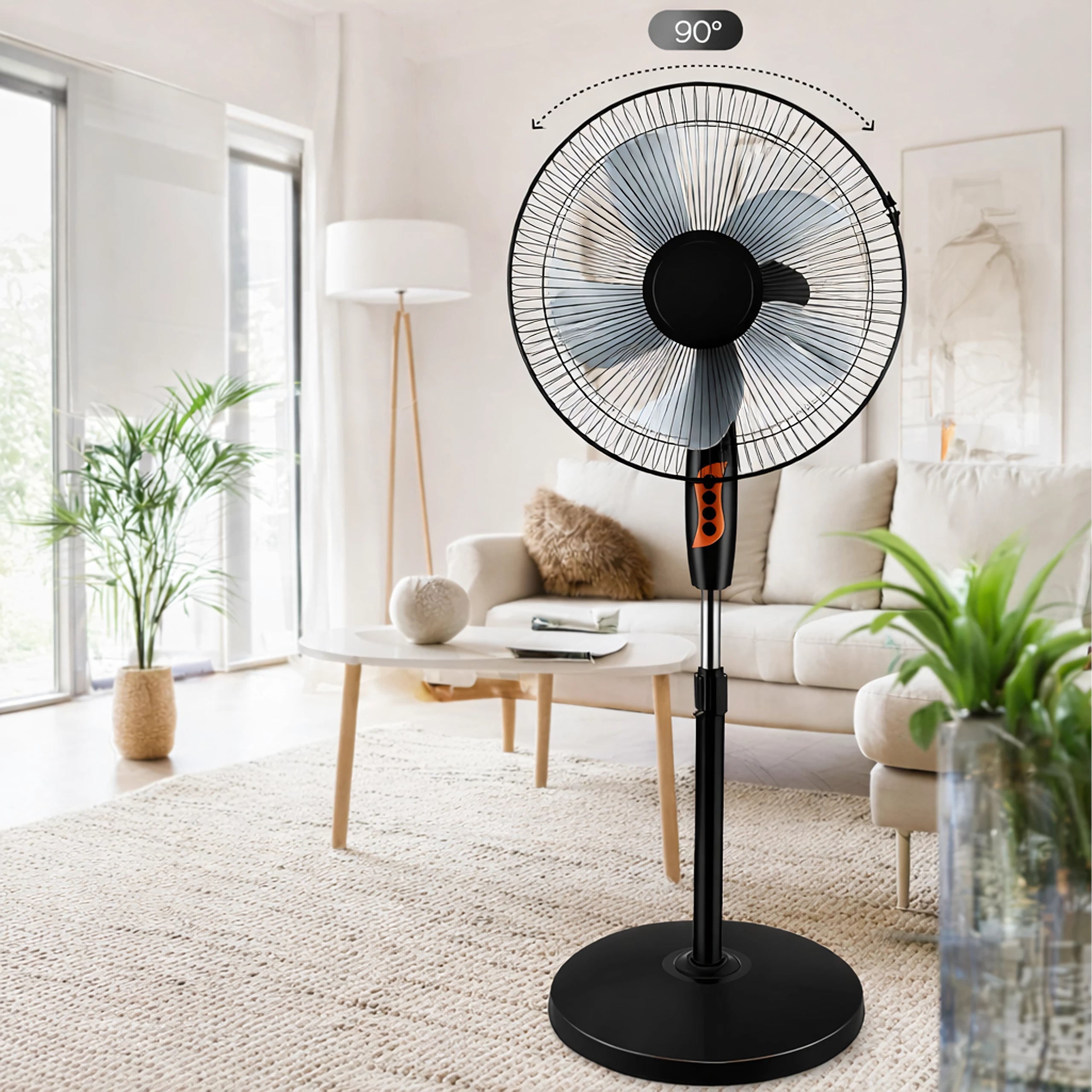 Ventilateur sur pied 5 pales silencieux  45 cm