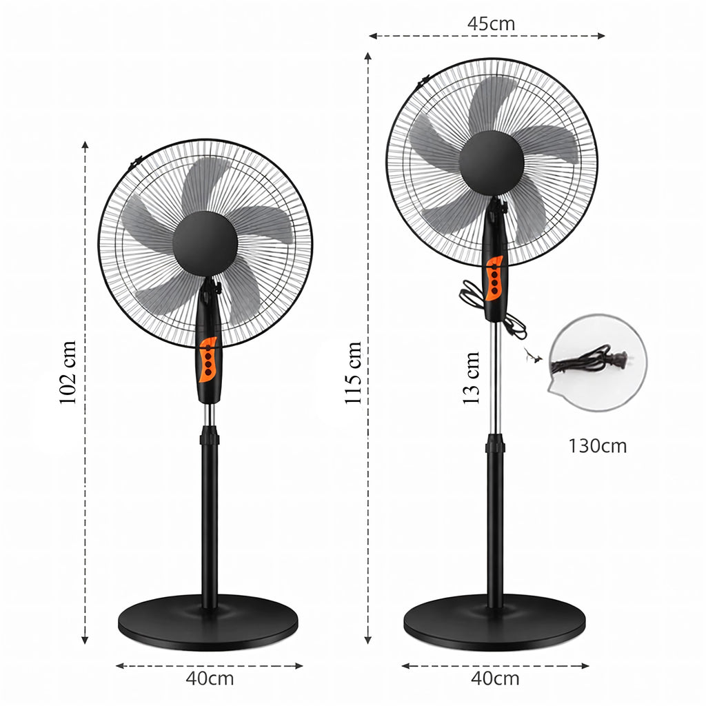 Ventilateur sur pied 5 pales silencieux  45 cm