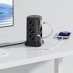 Multiprise sur pied avec protection foudre 12 prises + 5 ports USB