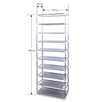 Meuble armoire à chaussures pliable en tissu 160 x 60 x 30 cm