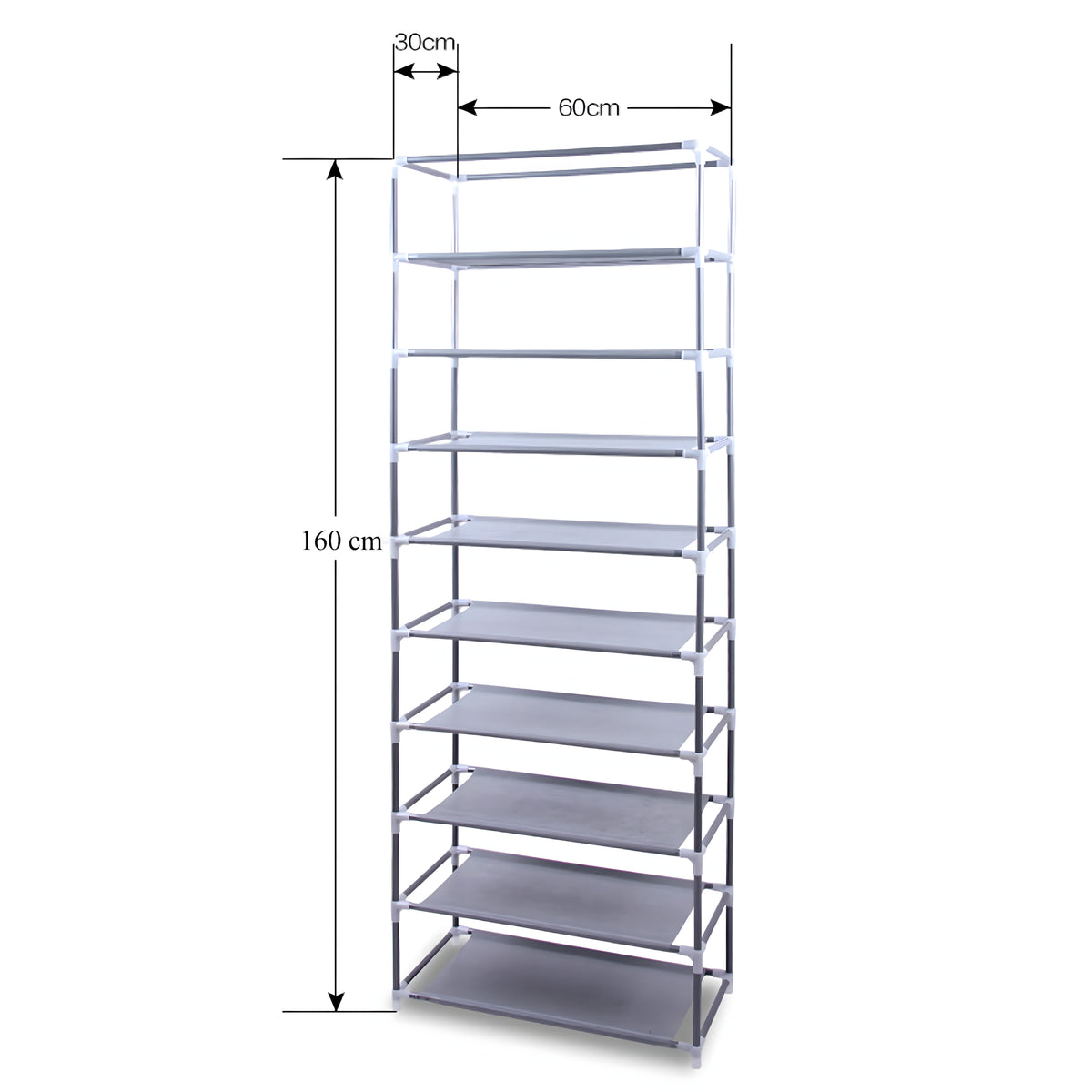 Meuble armoire à chaussures pliable en tissu 160 x 60 x 30 cm