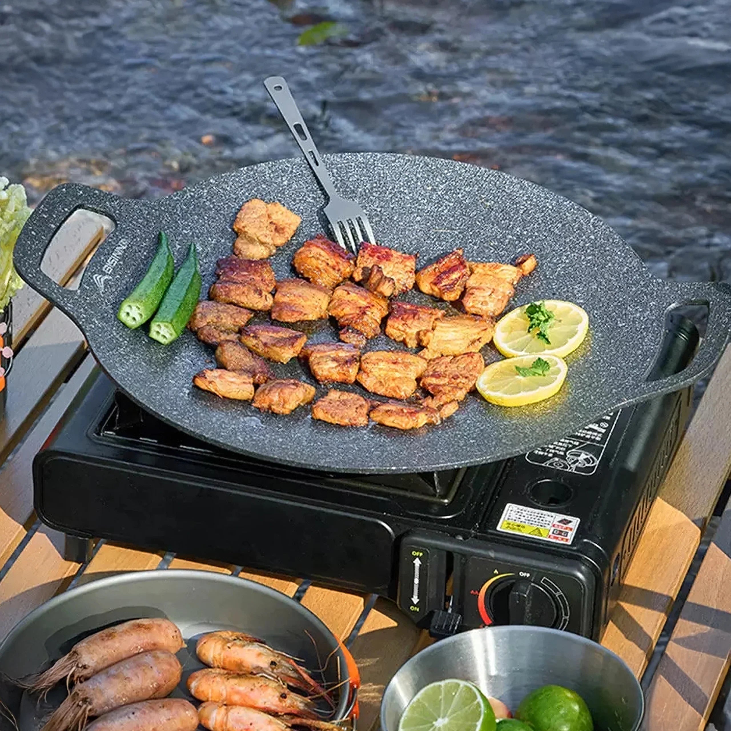 Kit Réchaud camping portable 2 en 1 à gaz 2500 W