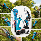 Ensemble 3 en 1 : Tronçonneuse sécateur sans fil + perche + chargeur 2 batteries