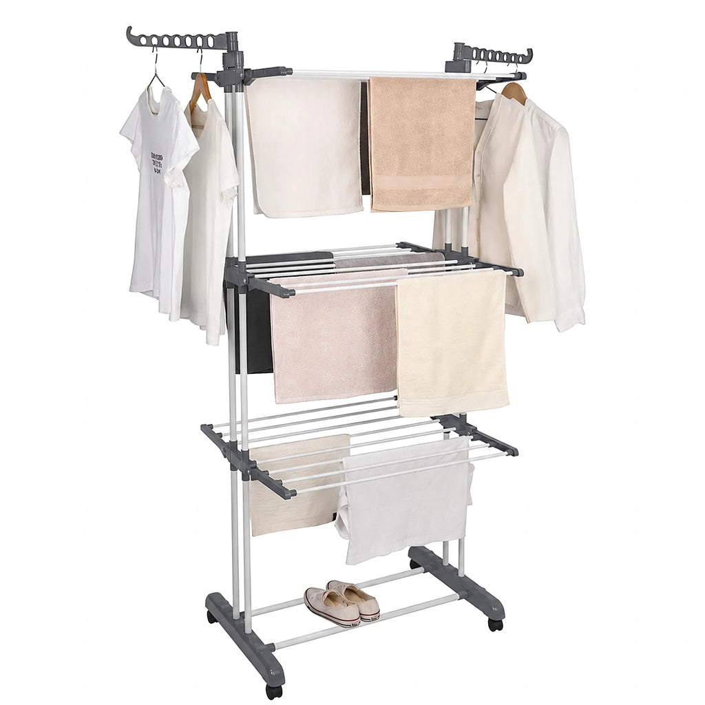 Etendoir Séchoir à linge pliable XXL 4 Niveaux  supporte jusqu'à 50 kg 170 cm
