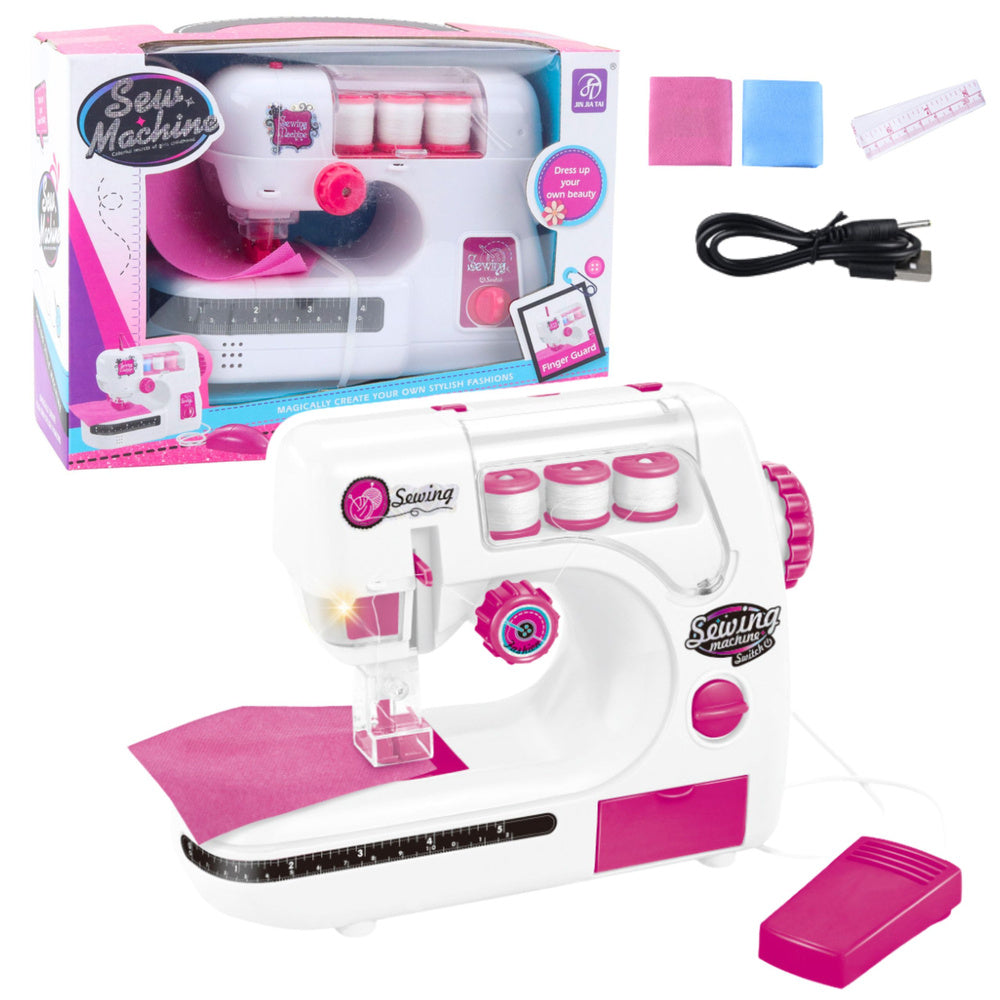 Jouet Machine à coudre pour enfants, fil, matériaux, lumières et sons