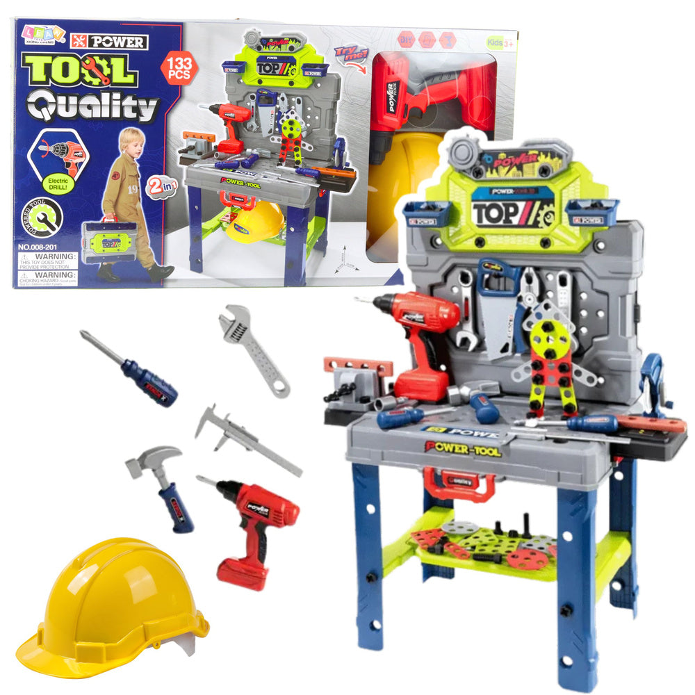 Ensemble jouet Etabli Bricolage pour enfant avec outils 133 éléments