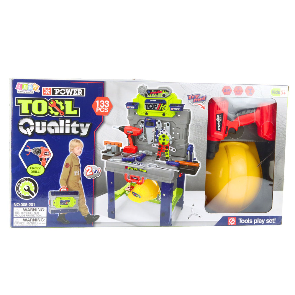 Ensemble jouet Etabli Bricolage pour enfant avec outils 133 éléments