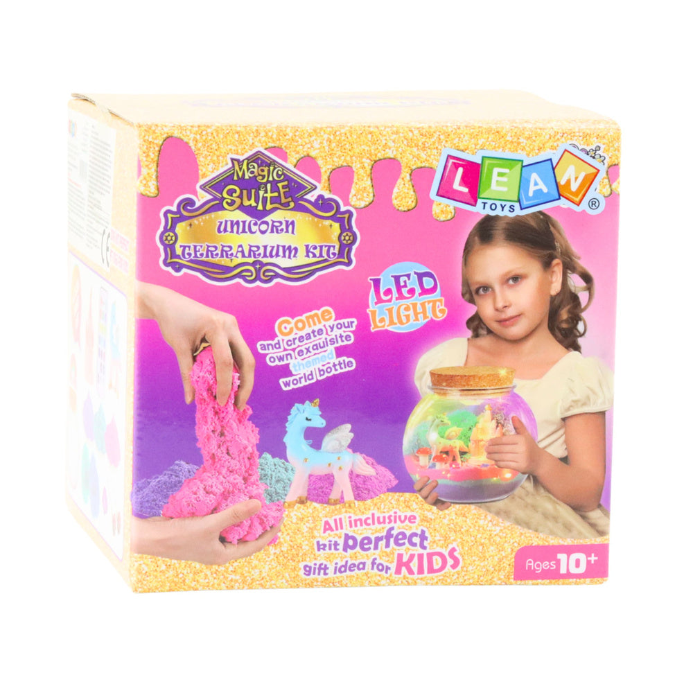 Kit de terrarium créatif à faire soi-même avec lampe LED licorne colorée et télécommande