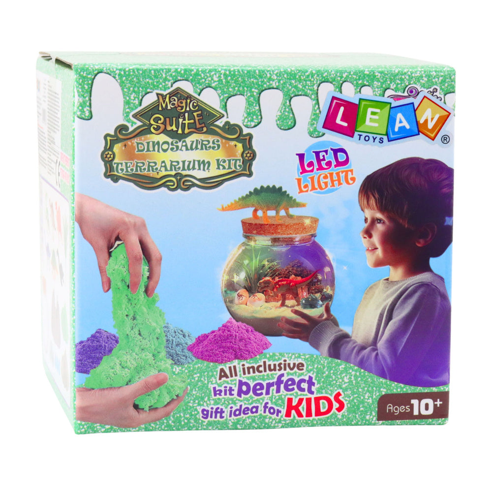 Kit créatif de terrarium dinosaure à monter soi-même avec lumière LED et télécommande