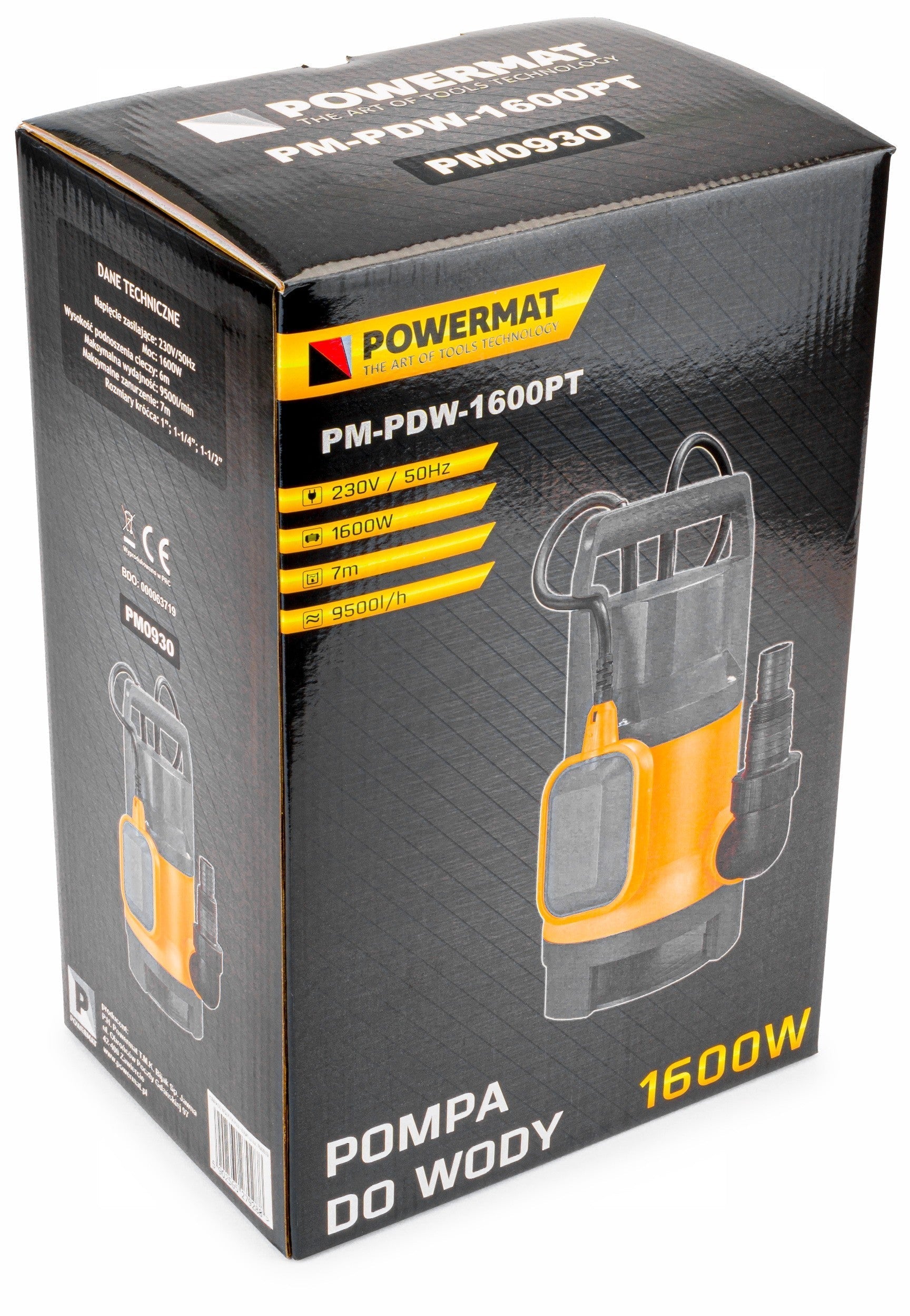 Pompe  vide cave submersible avec flotteur pour eaux sales propres, fosses septiques, 1600W