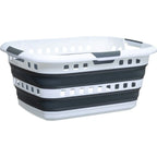 Corbeille à linge pliable 45L - Gris, Blanc