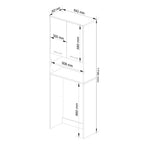 Meuble Machine à Laver 2 Portes Façade Blanc 4 Étagères 64x30x180 Cm