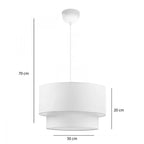 Suspension luminaire plafonnier abat jour blanc crème 30x20 cm
