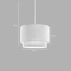 Suspension luminaire plafonnier abat jour blanc crème 30x20 cm