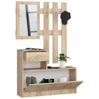 Meuble D'entrée En Chêne Sonoma Avec Porte-manteau Et Armoire à Chaussures De 90 Cm